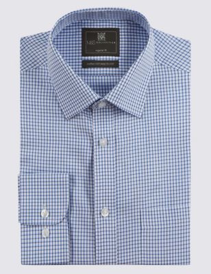 2in Longer Cotton Rich Shadow Checked Shirt